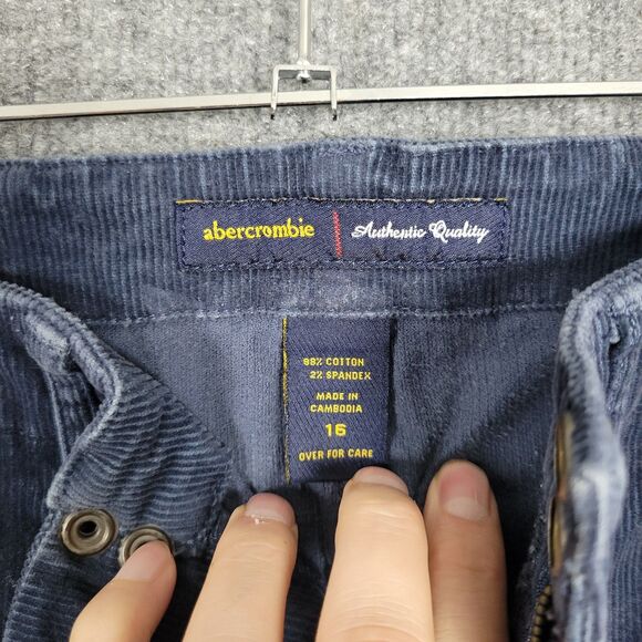 ABERCROMBIE Blue Corduroy Flare Leg Girls Pants SIZE 16 - Picture 6 of 11
